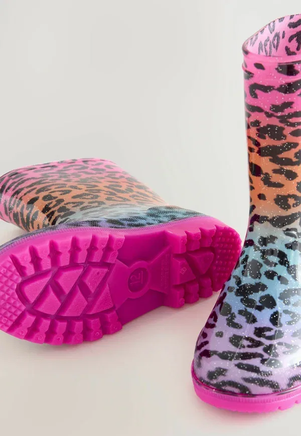 Резиновые сапоги Rain Wellies Next, Rainbow Leopard Print — фото 4