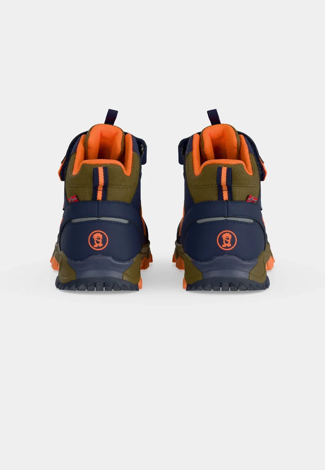 Детские походные ботинки Tronfjell средней высоты, унисекс Trollkids, Spruce Green/Navy/Vivid Orange — фото 4