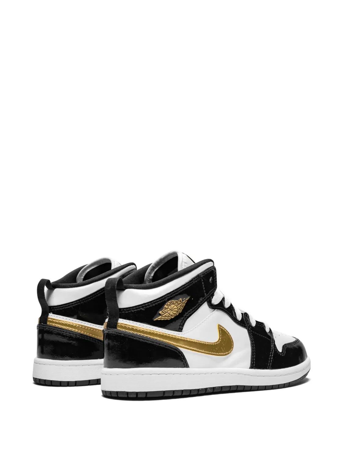 Кроссовки Jordan 1 MID SE в черно-золотом цвете — фото 3