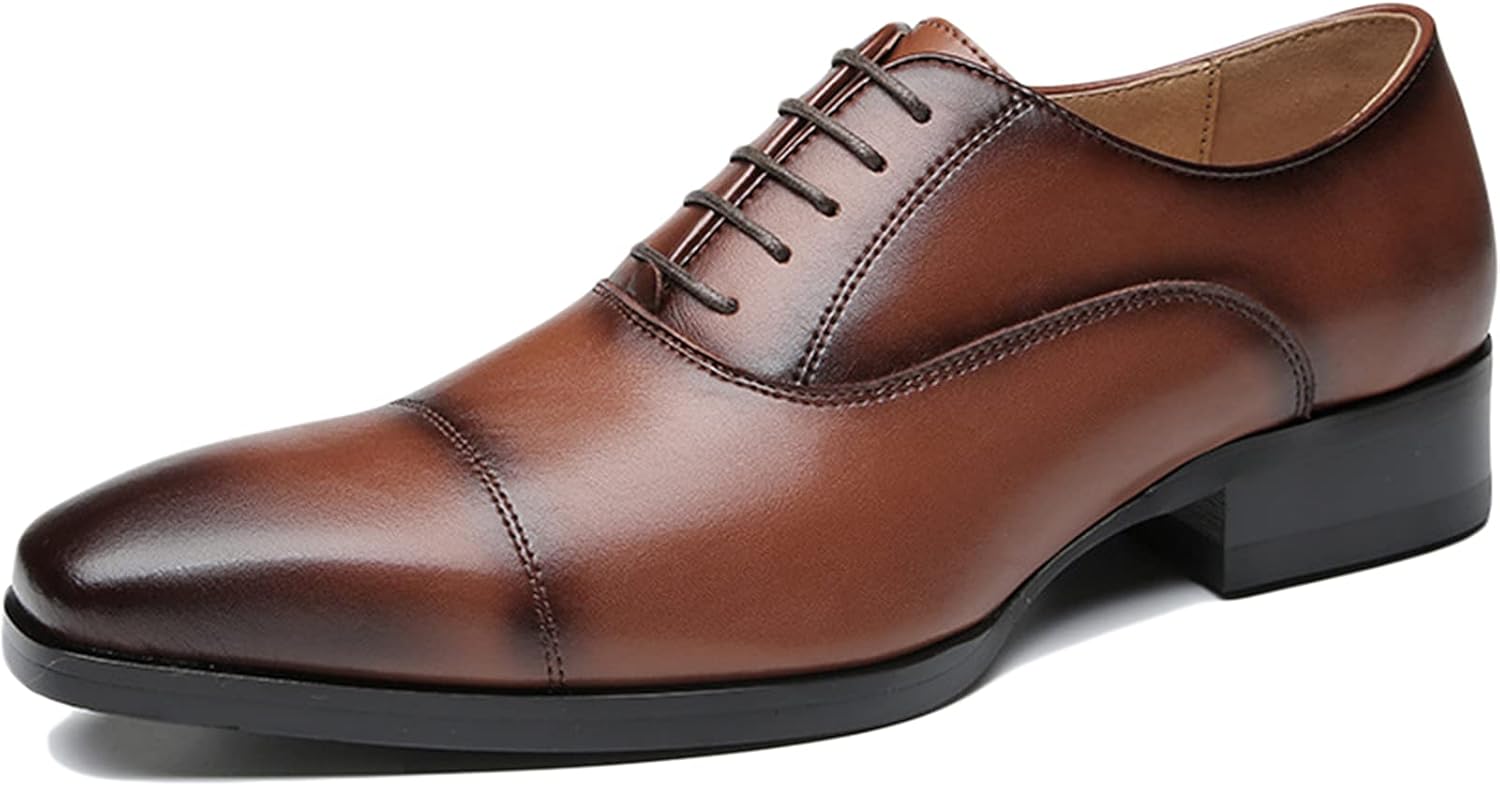 

Мужские классические кожаные туфли WKNBEU, формальные оксфорды, ретро дерби, коричневые - США 6-6.5 / Великобритания 5-5.5 / ЕС 38