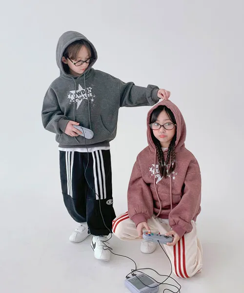 Детский худи с принтом Vintage Ment Star BERRYCLOSET, Pink — фото 3