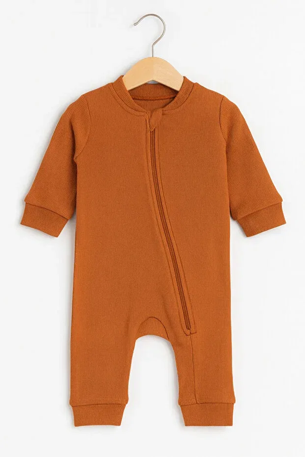 Детский комбинезон на молнии с длинным рукавом For My Baby, Brown