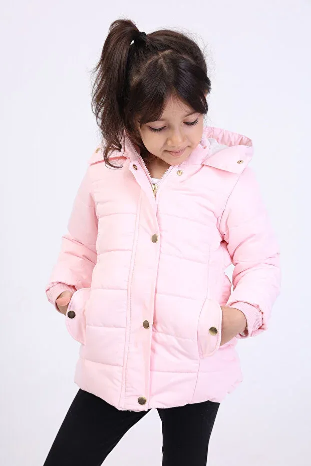 Детское пальто для девочек с капюшоном Toontoy, Light Pink