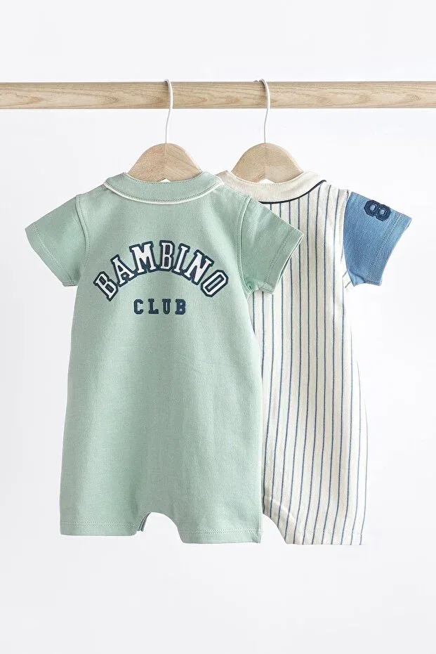 Детский комбинезон для мальчиков с коротким рукавом 100% Algodon - Yellow White Polo Gola Next Baby, Blue — фото 2
