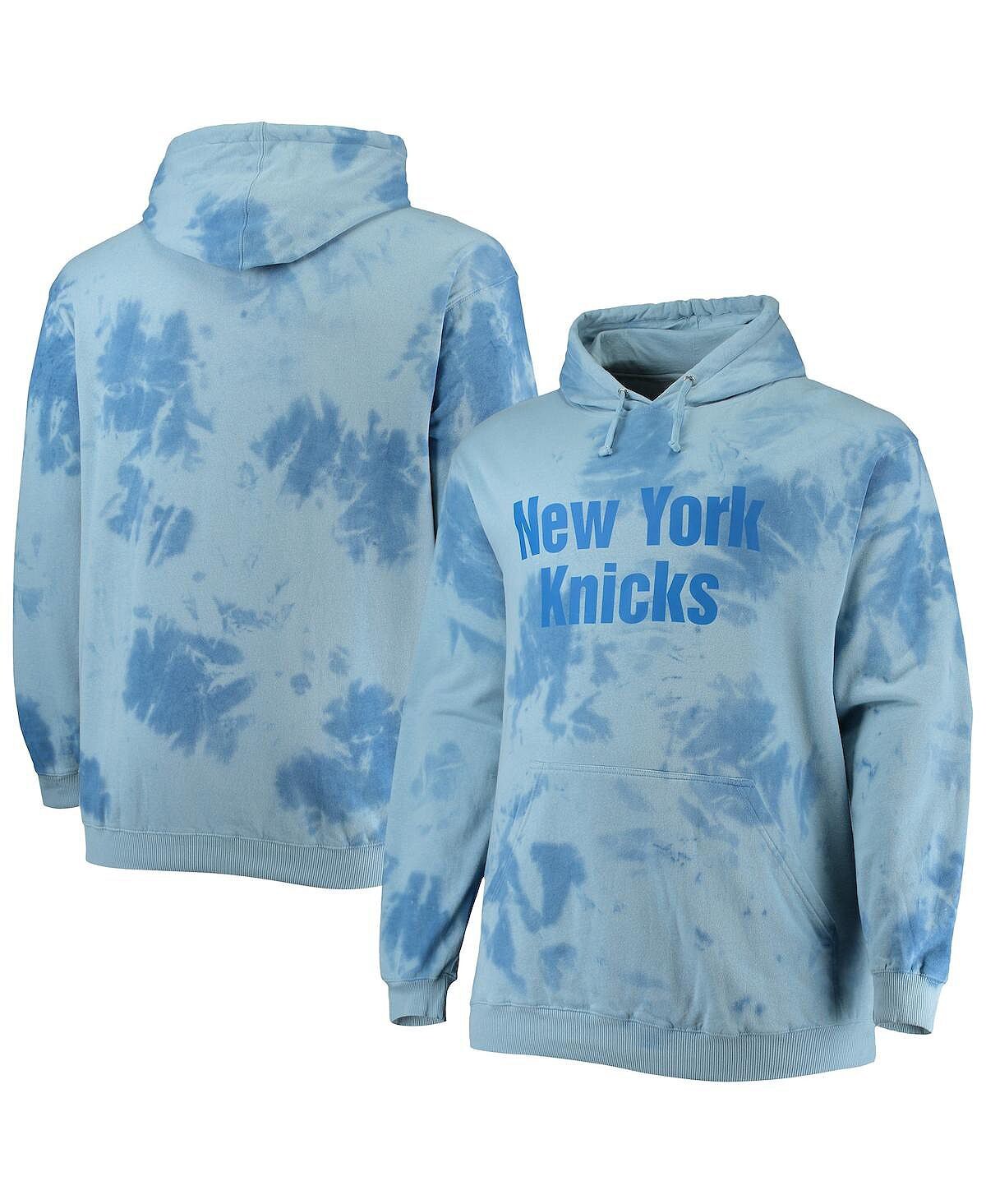 

Мужская фирменная синяя толстовка с капюшоном new york knicks big and tall wordmark cloud dye pullover Fanatics, синий