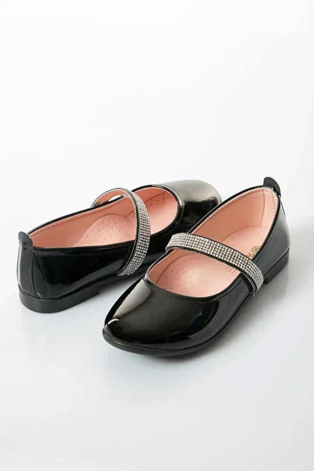 Детские балетки для девочек из искусственной кожи 24c 150 model Shoes Time, Black — фото 3