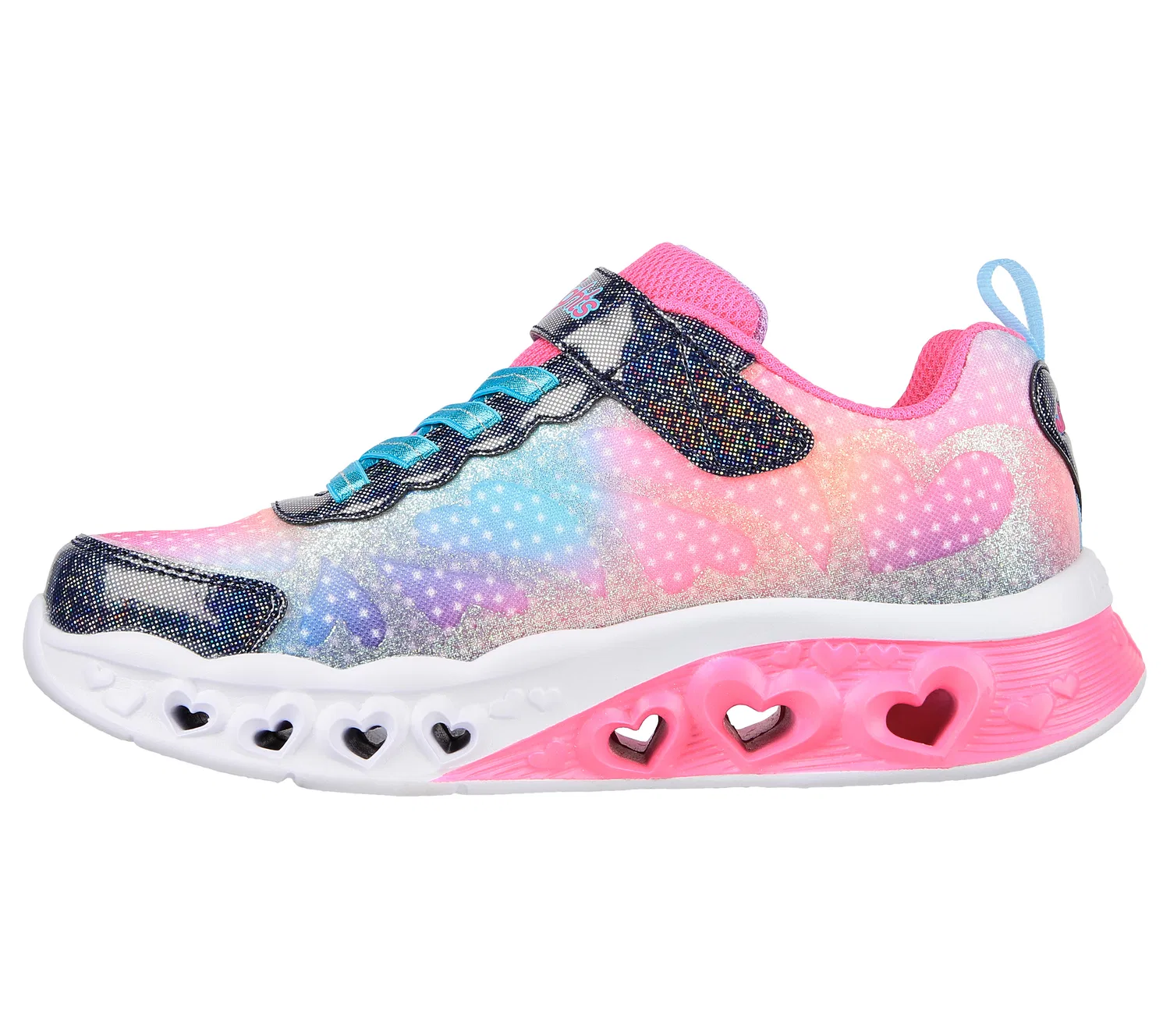 Детские кроссовки с принтом Flutter Heart Lights Simply Love Skechers, Kosmosblau — фото 4