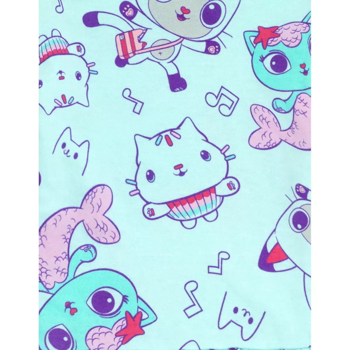 Детское платье из флиса с принтом Pandy Paws Cakey Cat MerCat Gabby's Dollhouse, Blue — фото 2