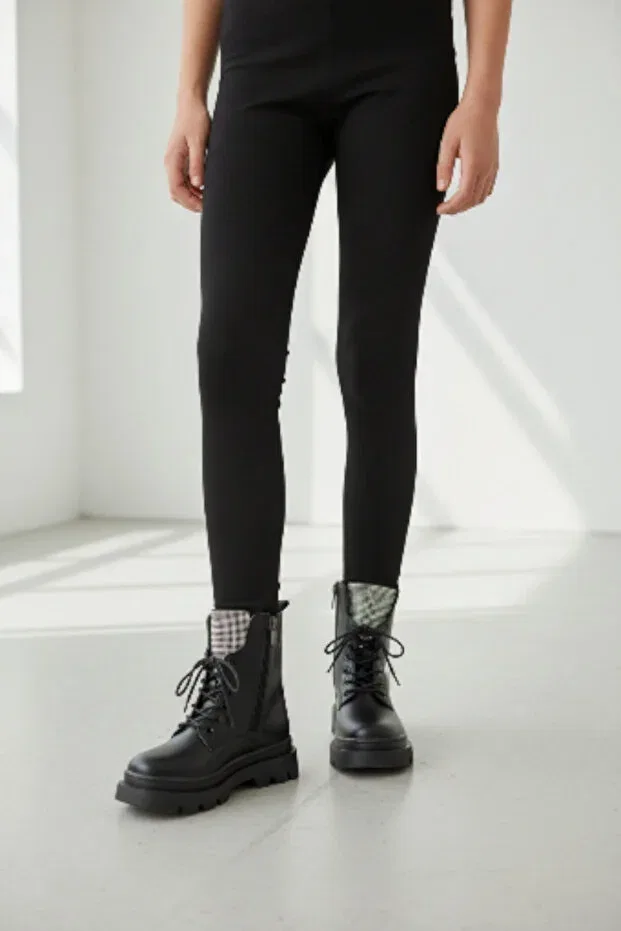 Детские ботинки для девочек на шнуровке Patik Bebe, Black — фото 4