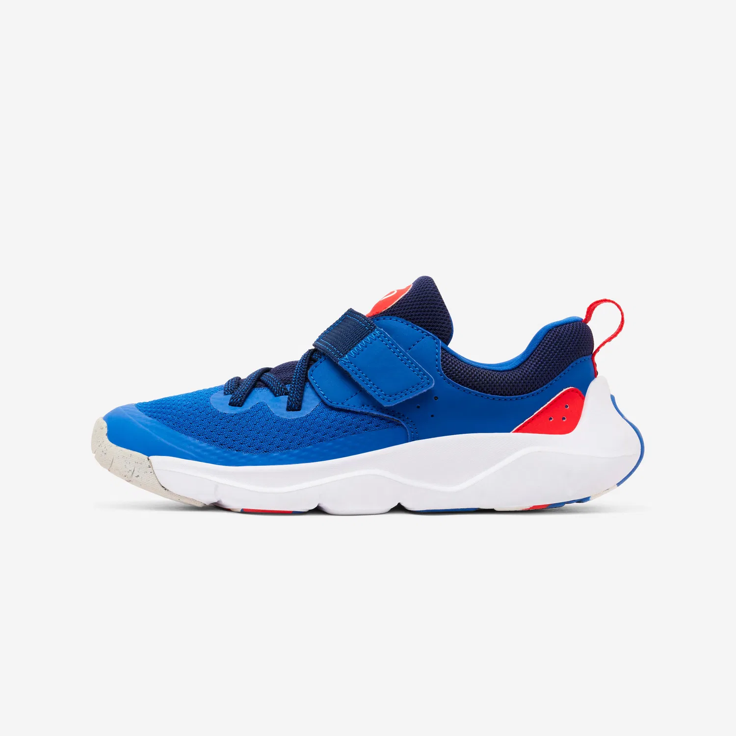 Детские кроссовки с липучкой Playful Fast Decathlon, Jeansblau Stahlblau Fluoreszierendes Rot