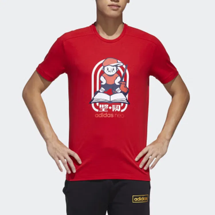 Футболка с круглым вырезом Neo m gk tee4 Adidas, красный — фото 2