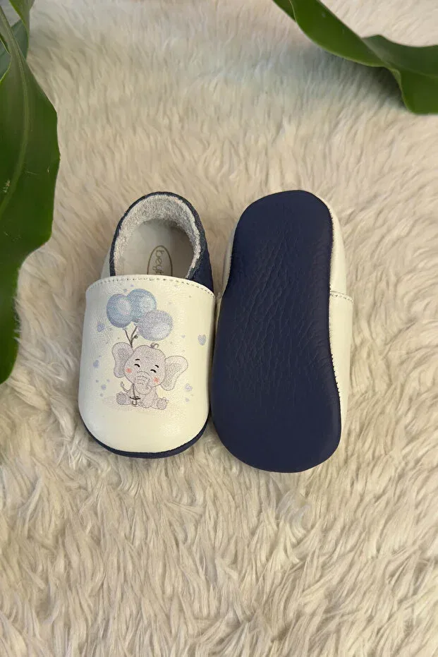 Детские тапочки для девочек и мальчиков с принтом Elephant Printed Beybium, Navy Blue — фото 4