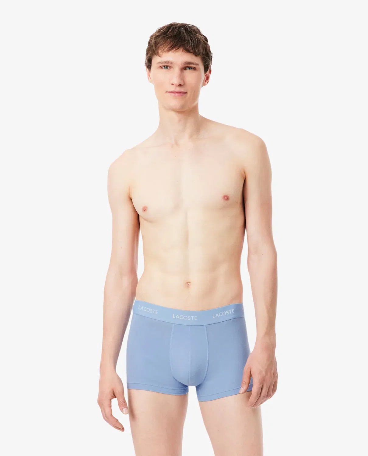Мужские боксеры Lacoste, комплект из 3 шт, хлопок с эластаном, Azul Claro
