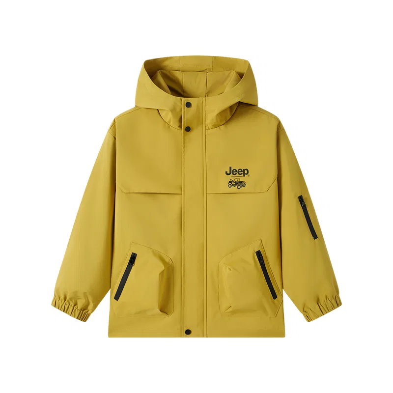 Детская куртка-ветровка с капюшоном Jeep, Yellow Single Windbreaker Jacket