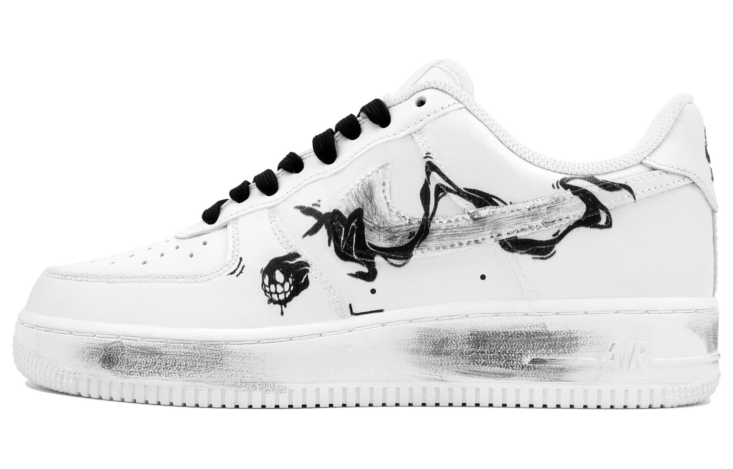 

Кроссовки Nike Air Force 1 Skateboarding Shoes Women's Low-top Black, белый