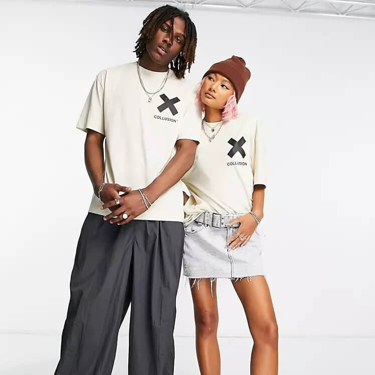

Футболка Collusion Unisex Logo Cotton, светло-бежевый