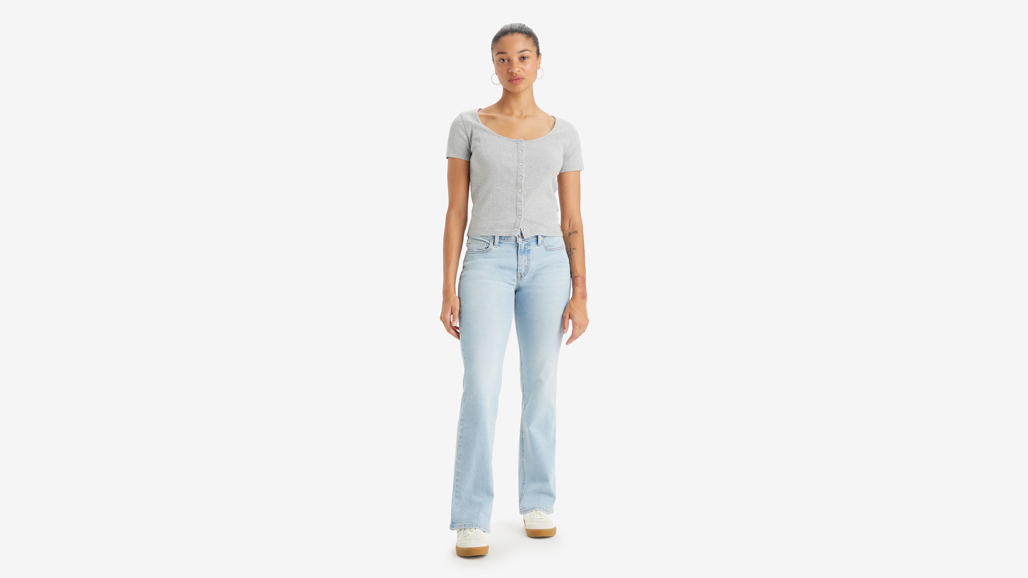 

Джинсы женские супернизкие Bootcut Levi's, цвет All Alone - Light Wash