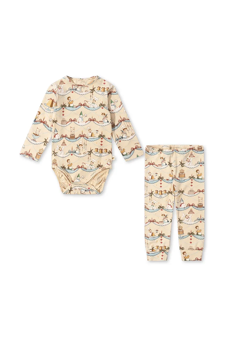 

Детский комплект BASIC BODY/PANTS SET GOTS Konges Sløjd, бежевый