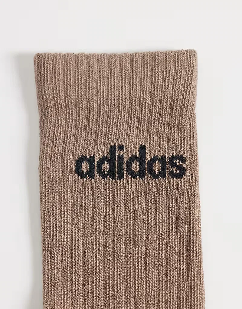 Носки высокие с линейным логотипом 6 шт Adidas Originals, кремовый/зеленый/коричневый — фото 3