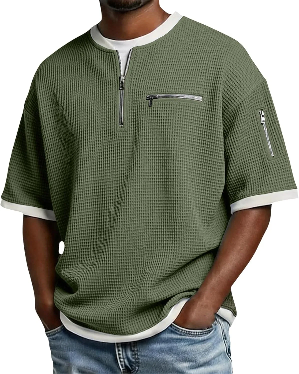 Мужская футболка с вафельным переплетением Workout Shirt, Army Green