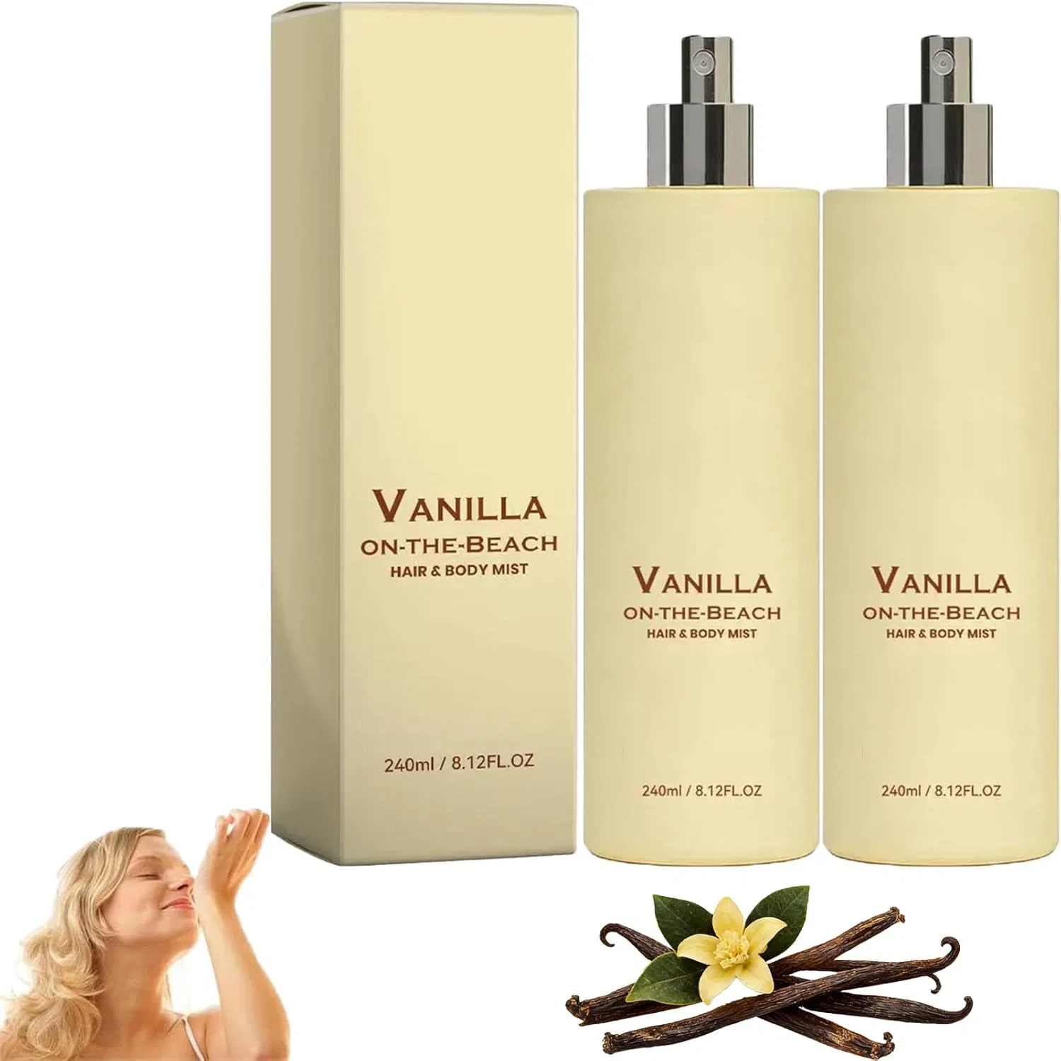 Душистый спрей для тела и волос Vanilla Beach, 240 мл, 2 Sgjwyc