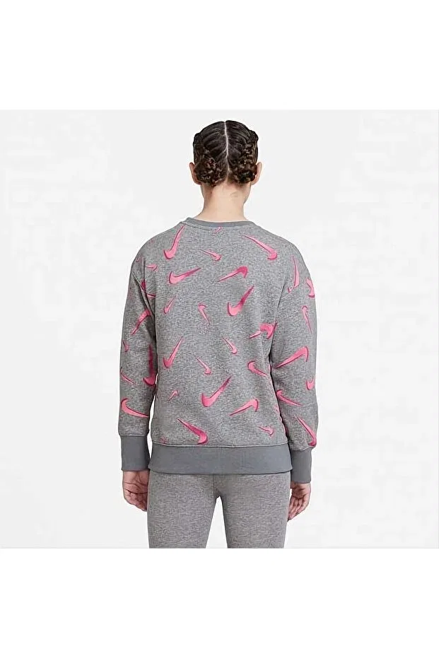 Детские свитшот для девочек с длинным рукавом Nike, Gray — фото 2