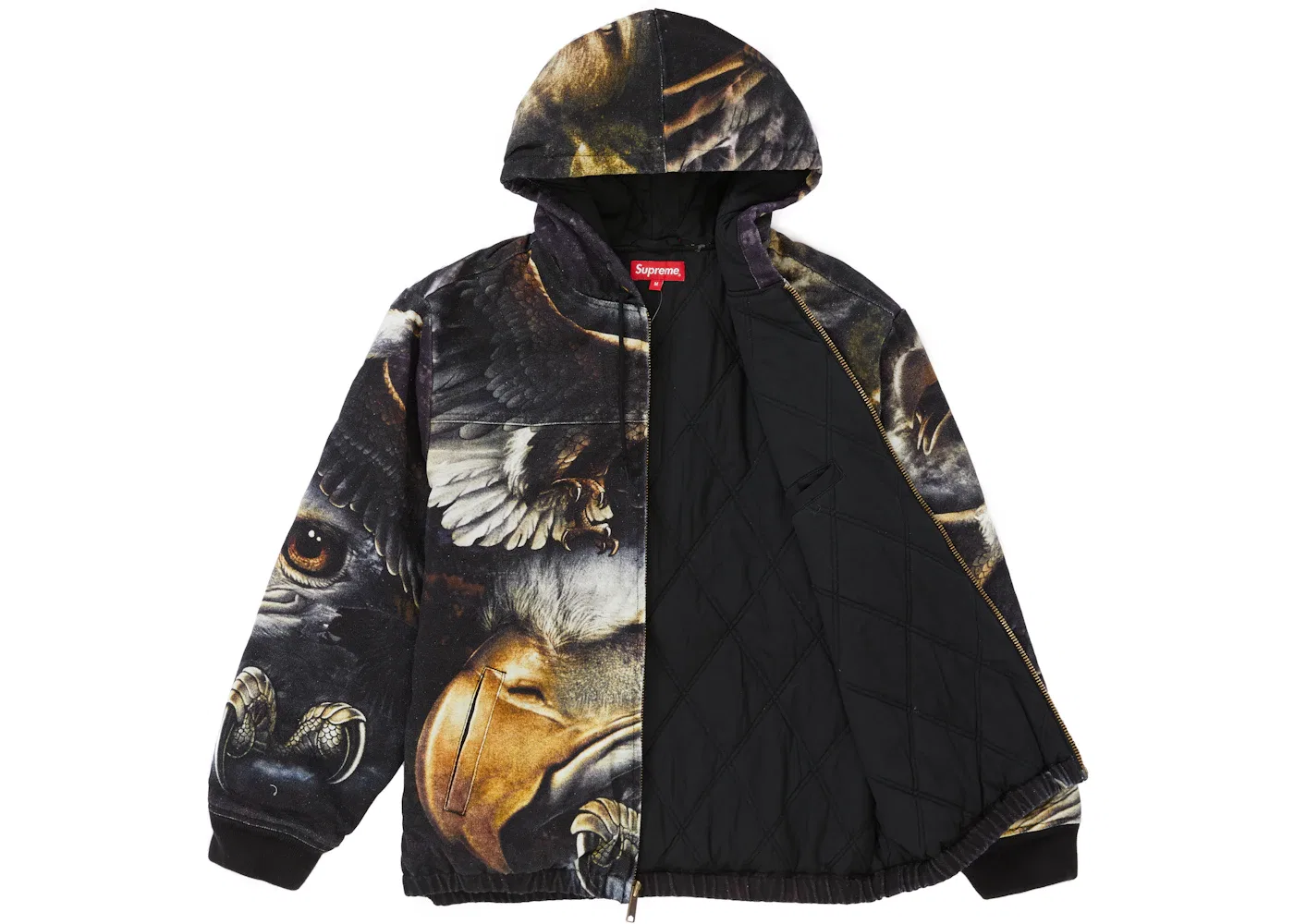 Мужская рабочая куртка Supreme Eagle Hooded Work Jacket, Black — фото 2