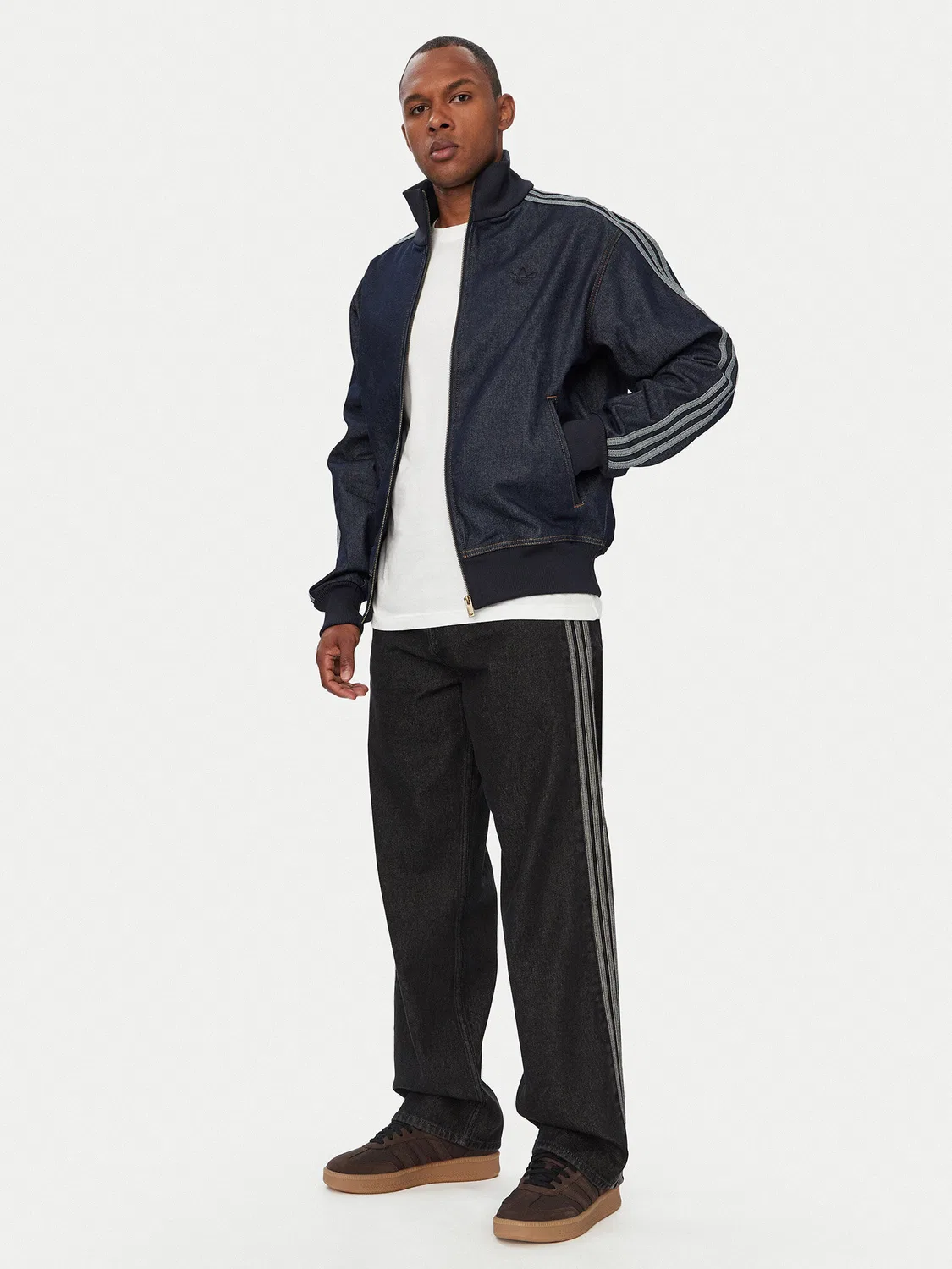 Мужские джинсы свободного кроя Firebird Adicolor Denim Adidas, черный — фото 2