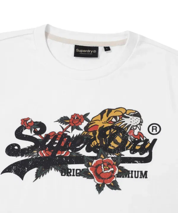 Футболка с тигром, Superdry, белый — фото 3