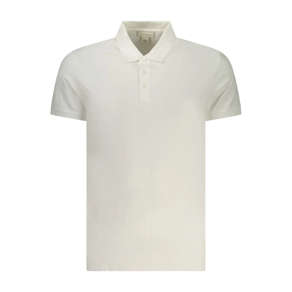 Мужское поло с коротким рукавом Bianco Cotton Calvin Klein, White