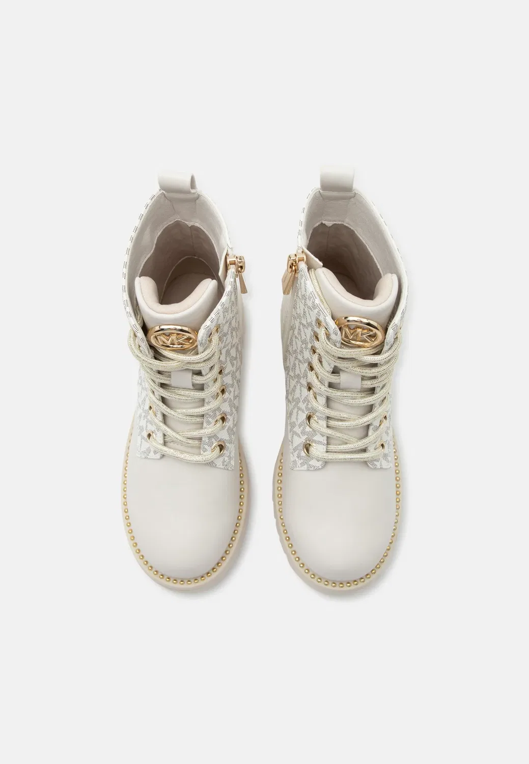 Детские и подростковые ботинки Kalina на шнуровке Michael Kors Kids, Vanilla/Mocha — фото 4