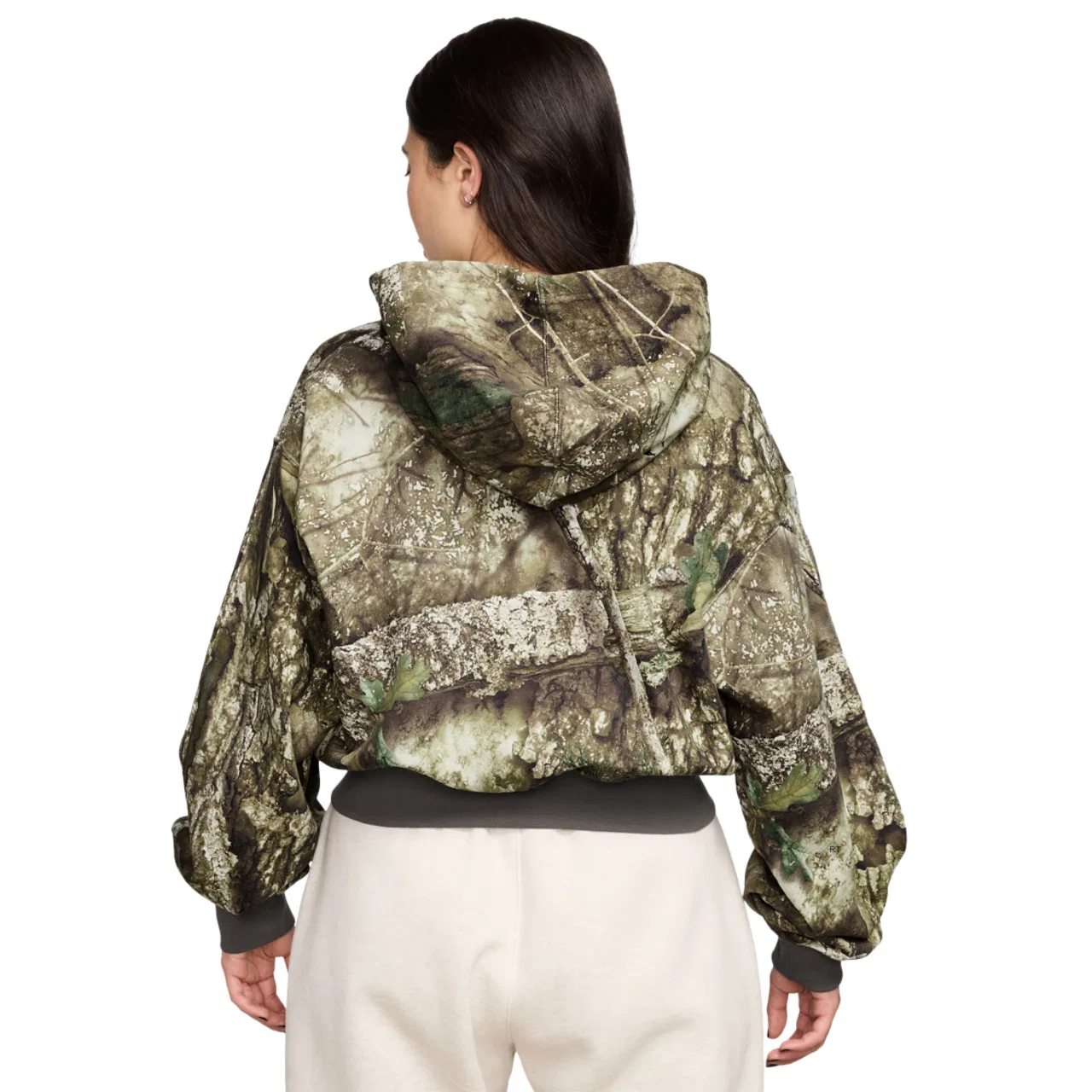 Толстовка женская BRK Fleece Mod Crop Jordan, цвет Brown/Olive — фото 2