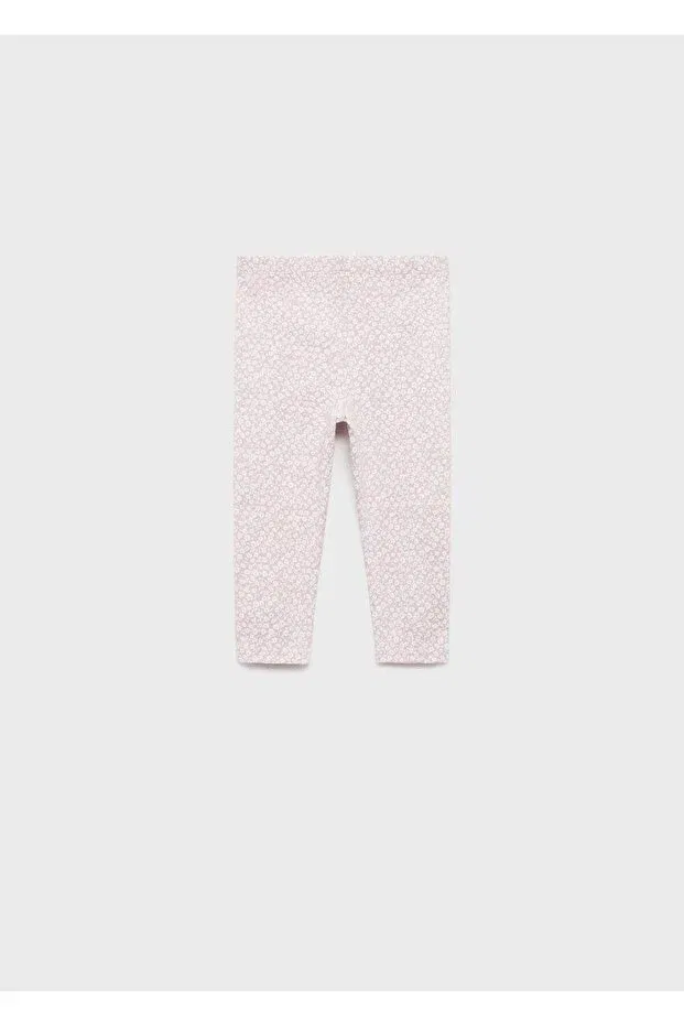 Детские леггинсы для девочек с цветочным принтом Mango Baby, Pink — фото 2