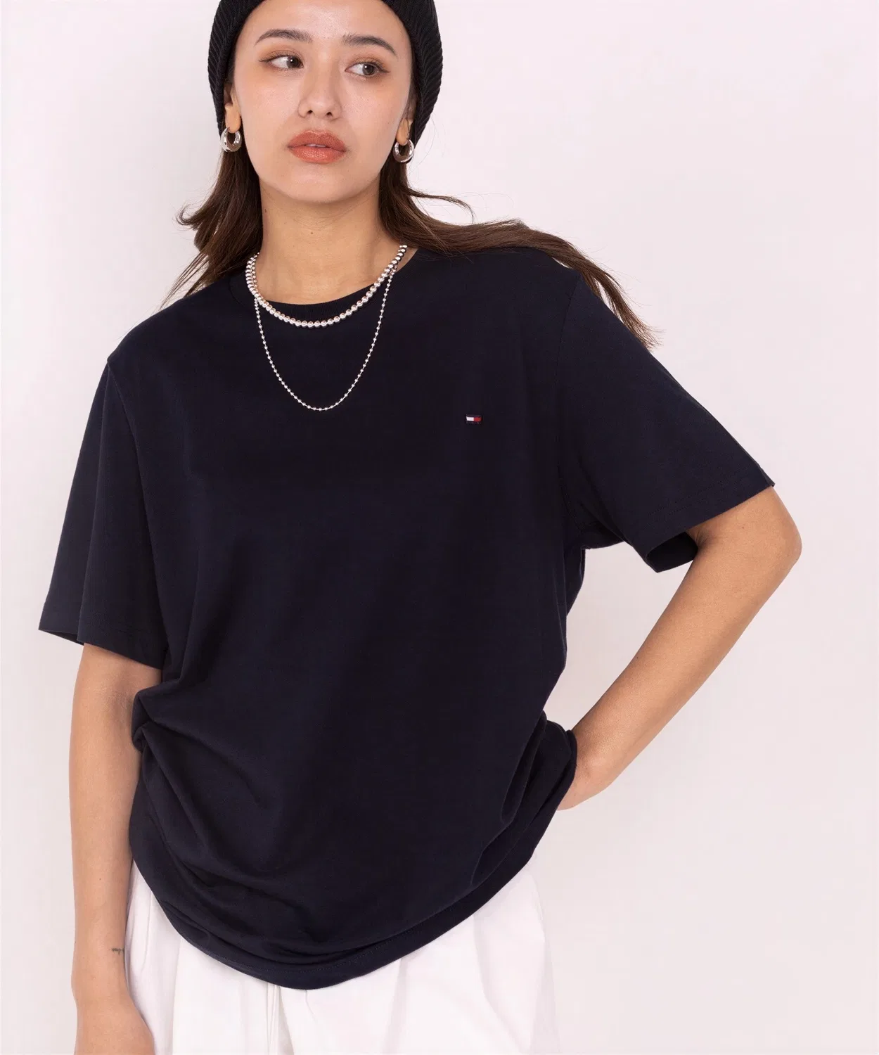 Мужская футболка с флагом, хлопковая, с коротким рукавом, Core Flag TOMMY HILFIGER, Navy
