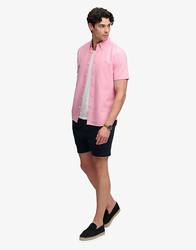 Рубашка Superdry Preppy Oxford с коротким рукавом, калифорнийский коралловый шамбре — фото 4