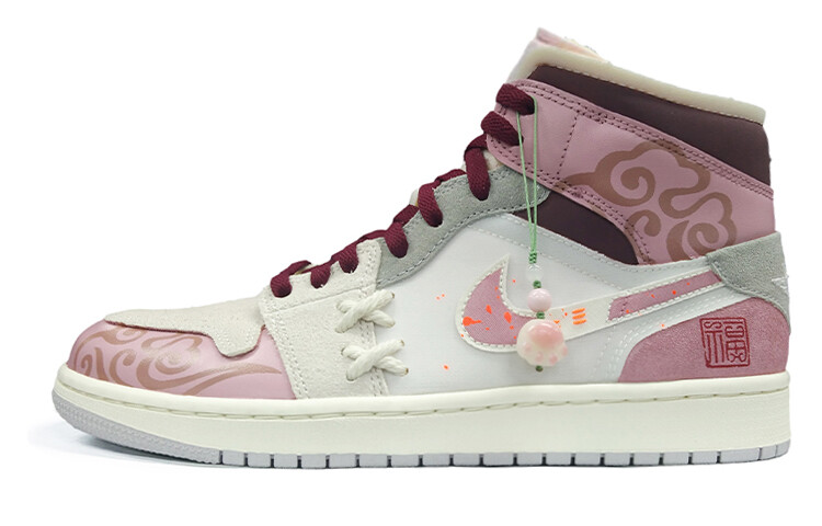 

Кроссовки Air JORDAN 1 Vintage Basketball Shoes Women's Mid-Top Pink White