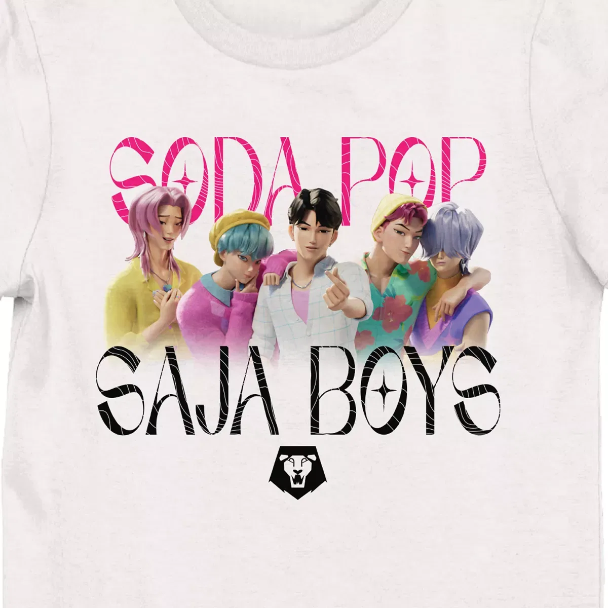 Детская футболка с принтом Saja Boys Soda Pop KPop Demon Hunters, White — фото 2