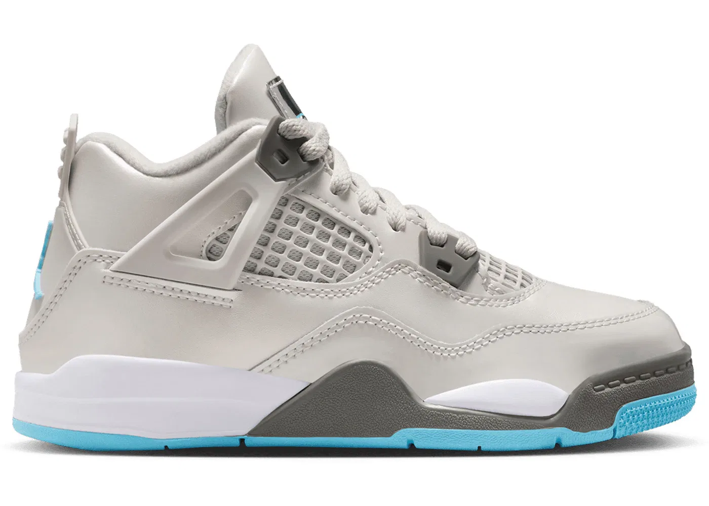 Детские кроссовки Photon Dust Blue Chill Jordan 4 Retro, Photon Dust/Blue Chill/Flat Pewter/White/Blue Tint