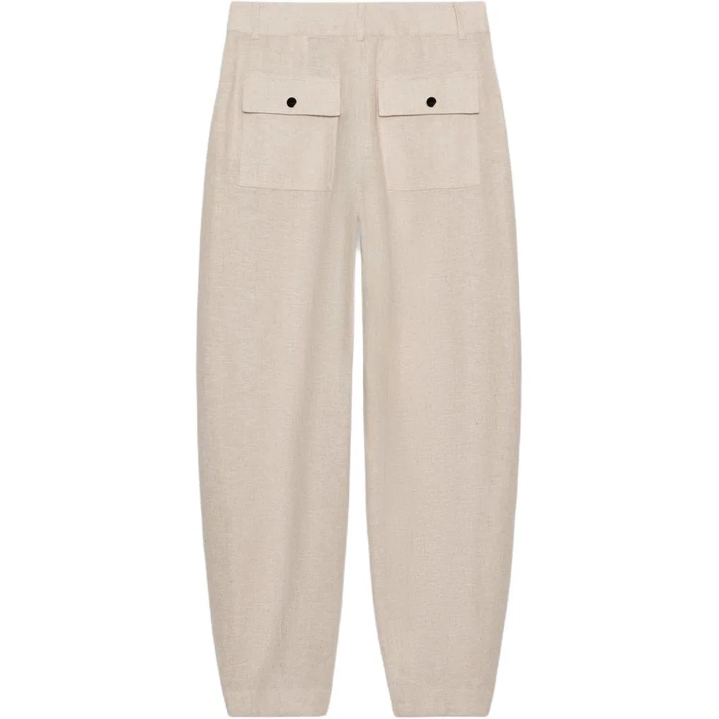 Женские брюки повседневные Light Beige ZARA, светло-бежевый — фото 3
