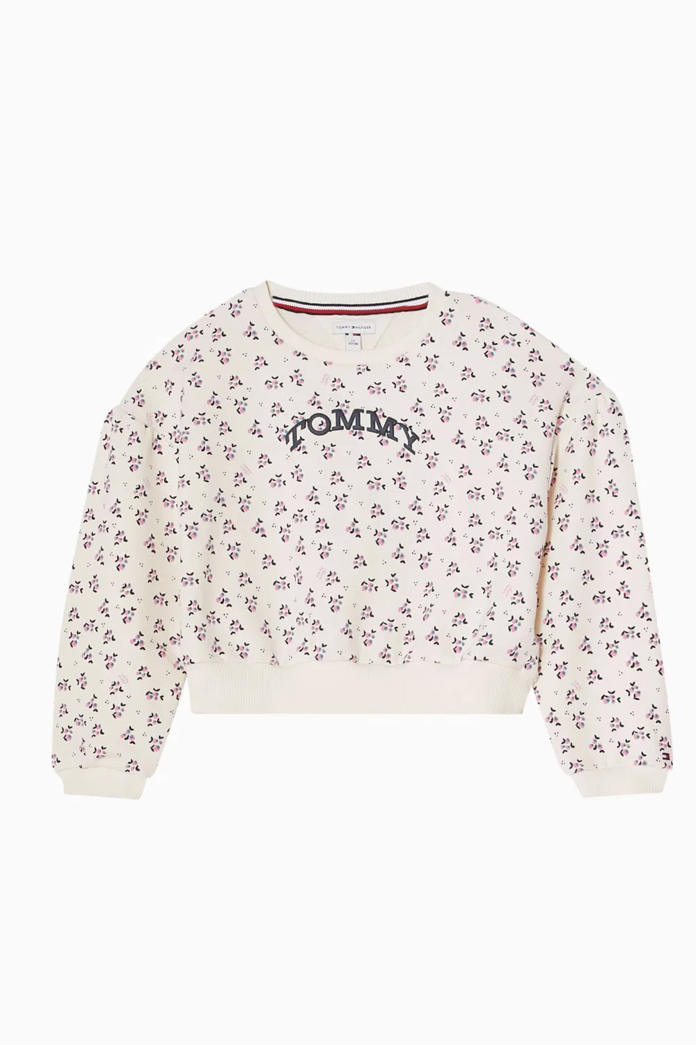 Свитшот хлопковый с логотипом Tommy Hilfiger, нейтральный