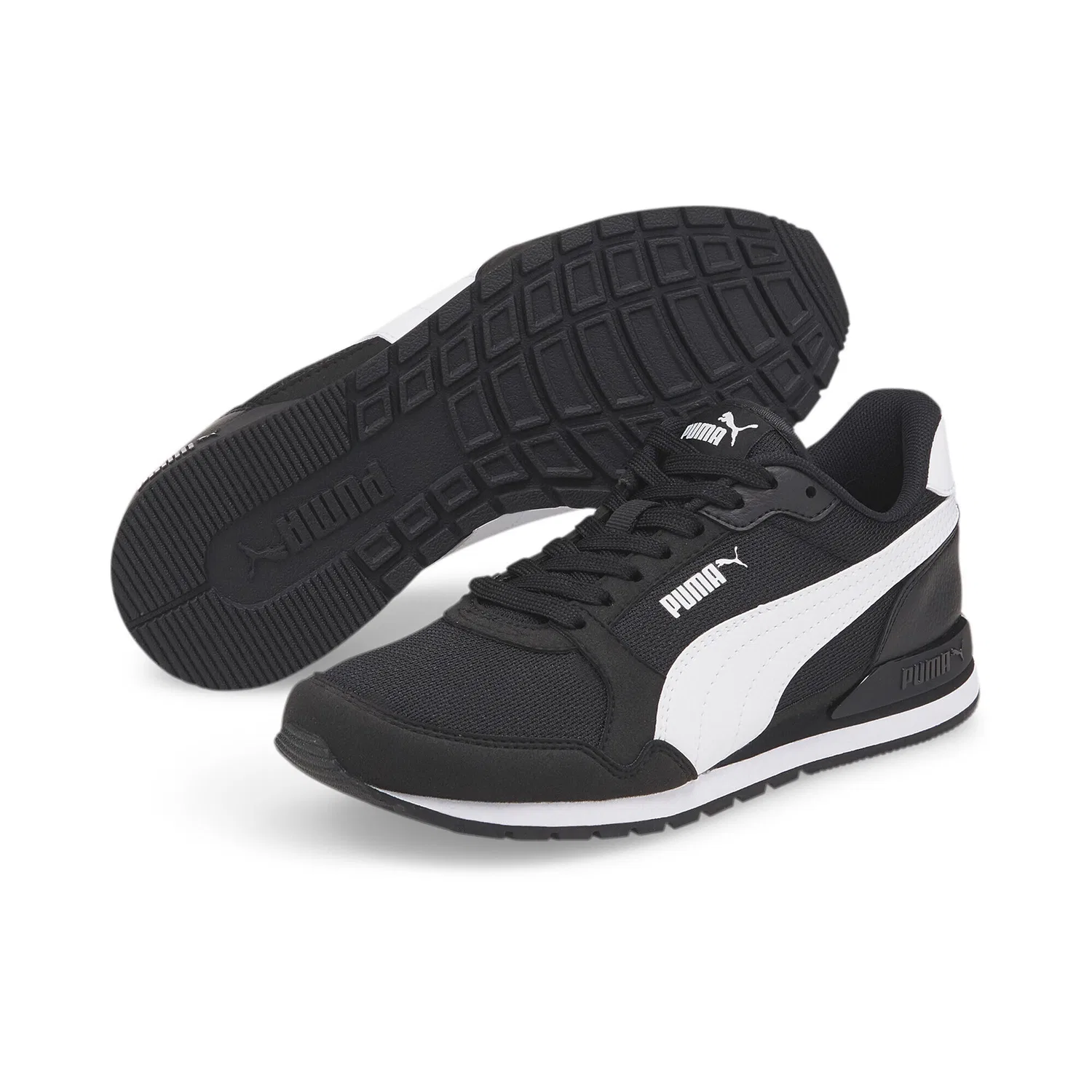 Детские кроссовки с сетчатым верхом ST Runner v3 Mesh V Puma, Schwarz Weiss