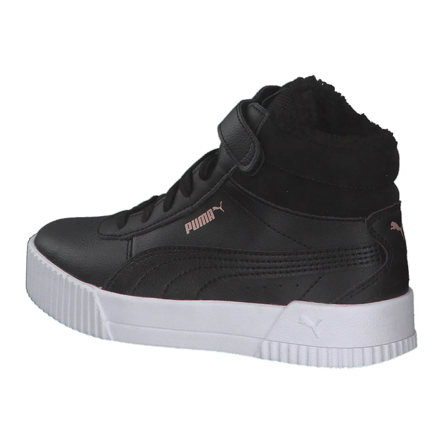 Детские кроссовки с высоким берцем Carina Mid FUR PS Puma, Schwarz Gold — фото 3