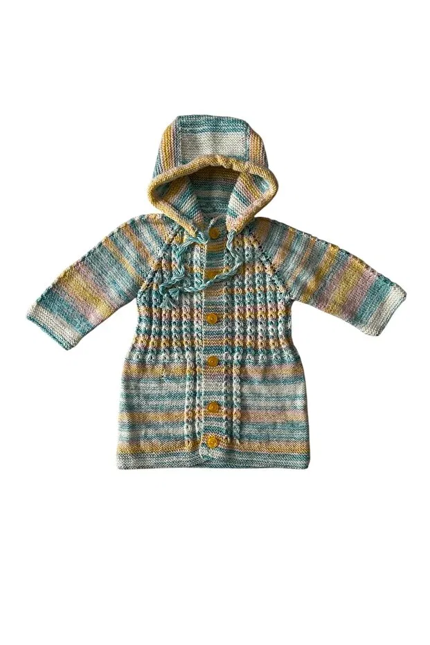 Детский вязаное кардиган с капюшоном Pafuli, Blue