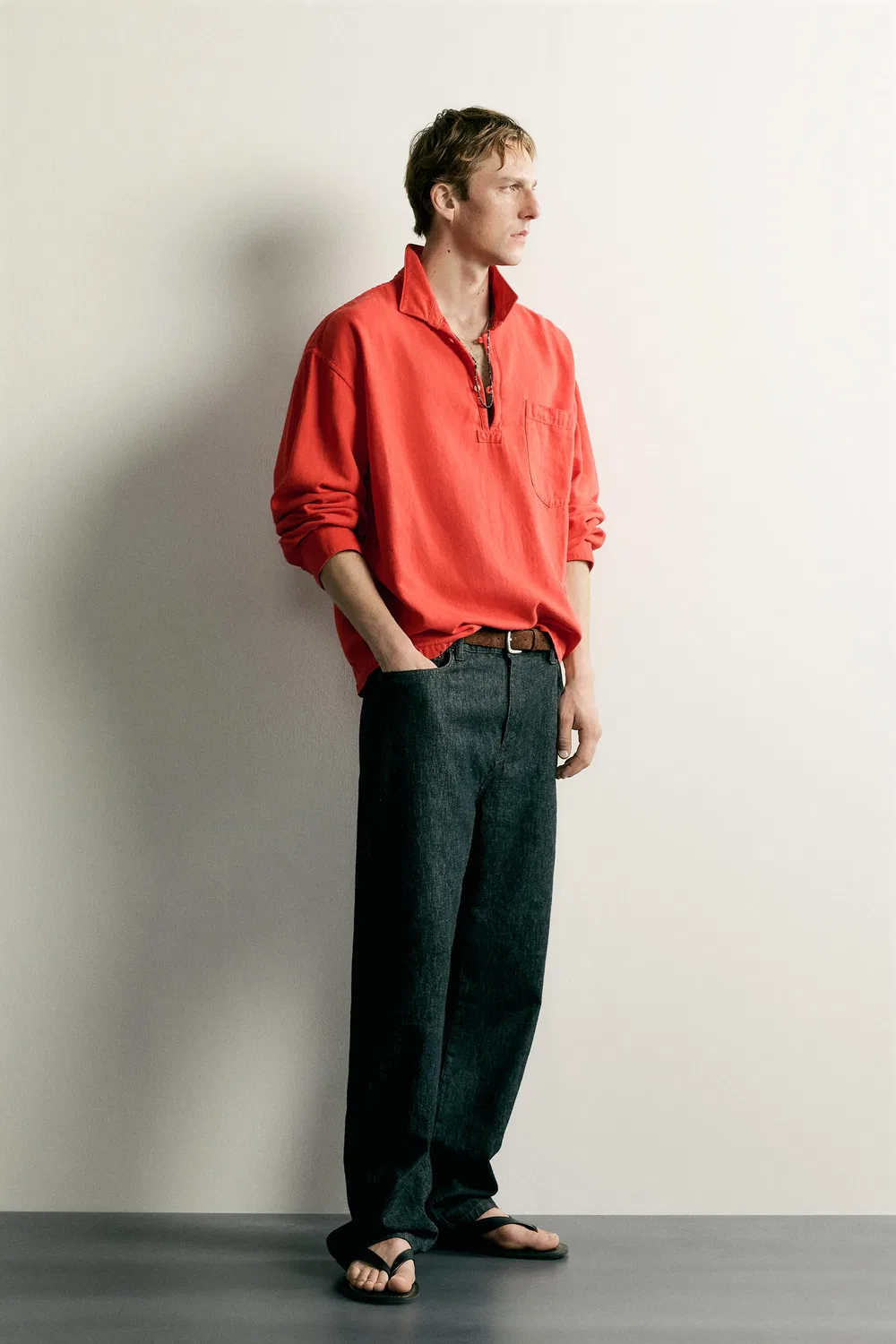 Поло свободного кроя ZARA, Red — фото 4