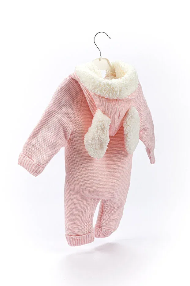 Детский комбинезон с капюшоном с рисунком из флиса Lui Baby, Pink — фото 4