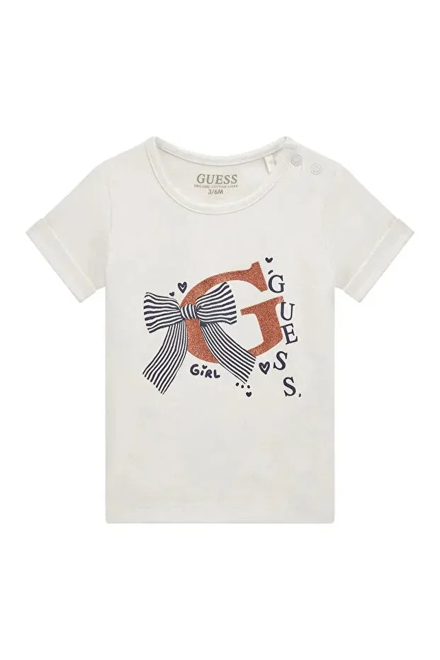 Детское для девочек футболка с принтом Ss t-shirt Guess, White