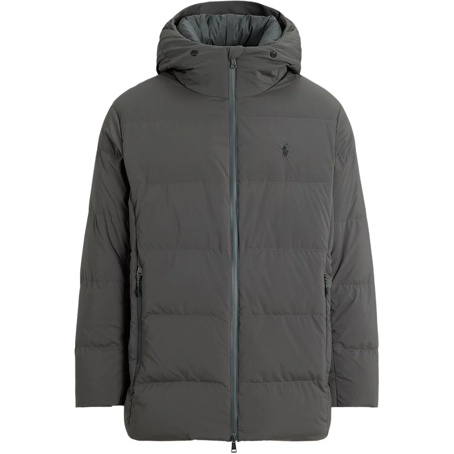 Мужской пуховик с капюшоном и утеплителем Charcoal Gray Polo Ralph Lauren