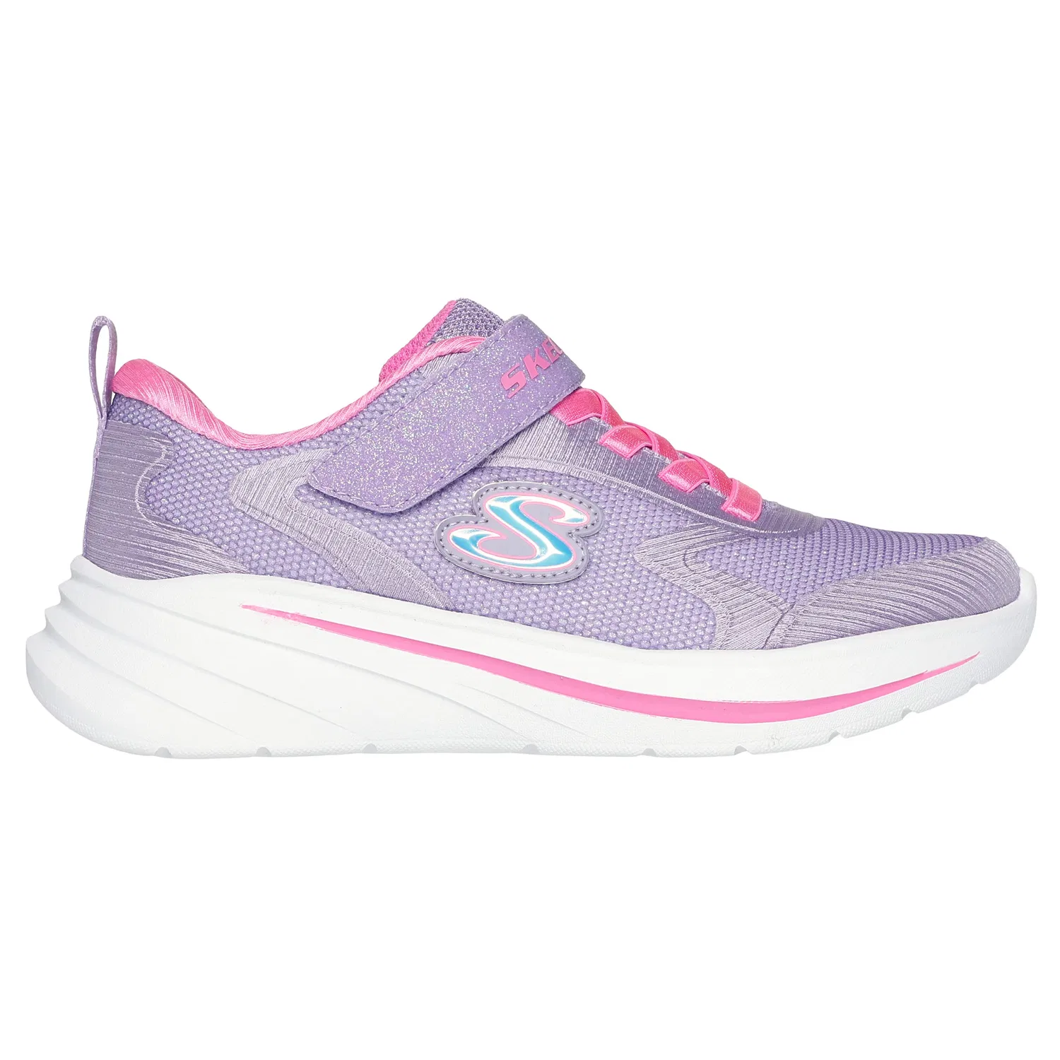 Детские текстильные кроссовки с блестками Wave 92 Skechers, Lavender — фото 4