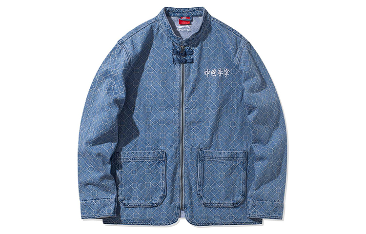 

LiNing Джинсовая куртка мужская светло-серо-голубая, Denim Light Gray Blue