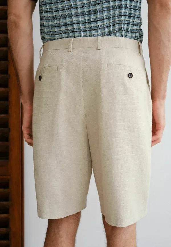 Шорты хлопковые Regular fit - textured chino shorts Next, sand, песочный — фото 3